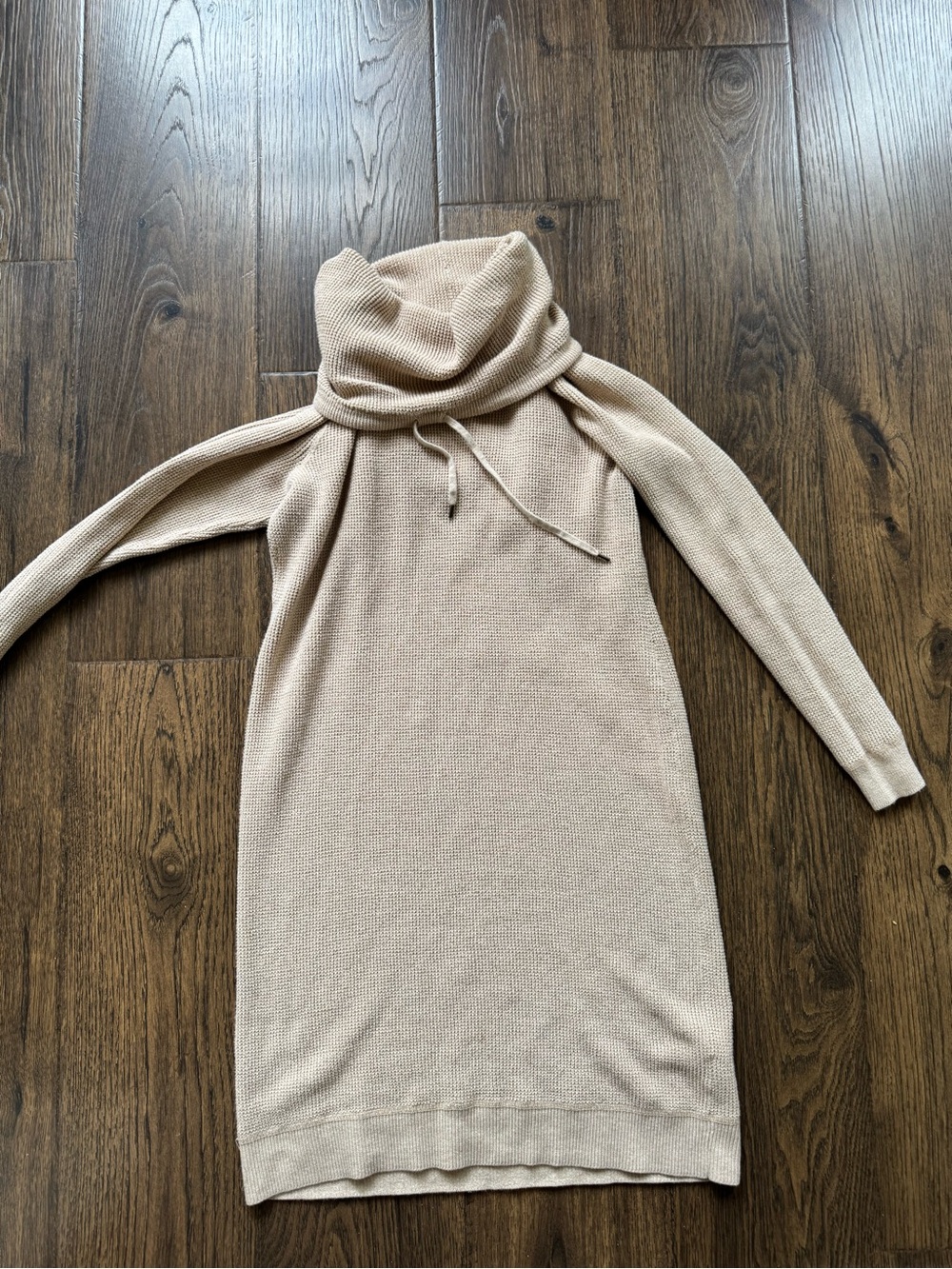 Ralph Lauren Cream Knit Cowl Neck Sweater Dress